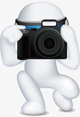 摄影拍照3D小人矢量图