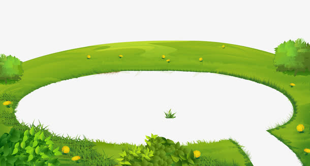 矢量绿色卡通草地素材