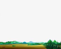 2017卡通山路小草地黄色