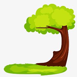 卡通绿树草地