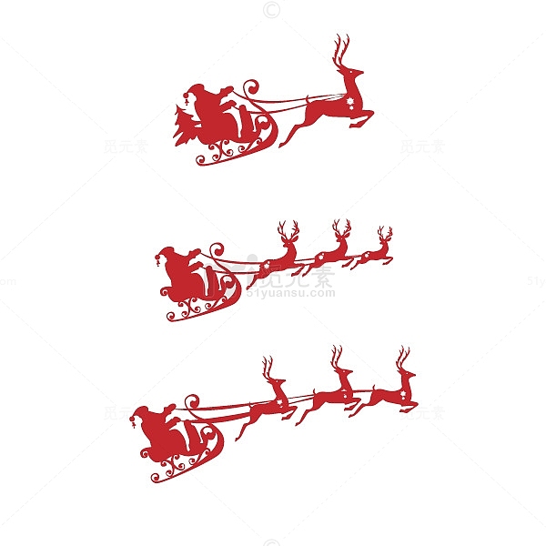 圣诞老人驾驶圣诞鹿免扣素材