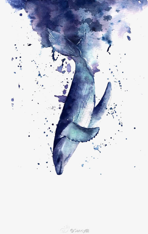 蓝色鲸鱼素材免费下载_觅元素