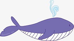 卡通鲸鱼矢量图
