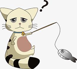 钓鱼行业小猫钓鱼海边钓鱼