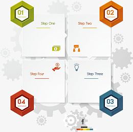 矢量六边形方形图表