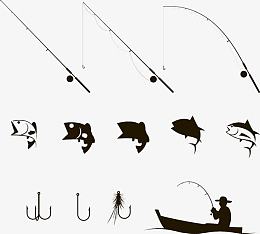 鱼竿  小船 钓鱼