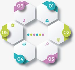 矢量创意设计分步六边形目录图