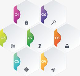矢量立体六边形信息