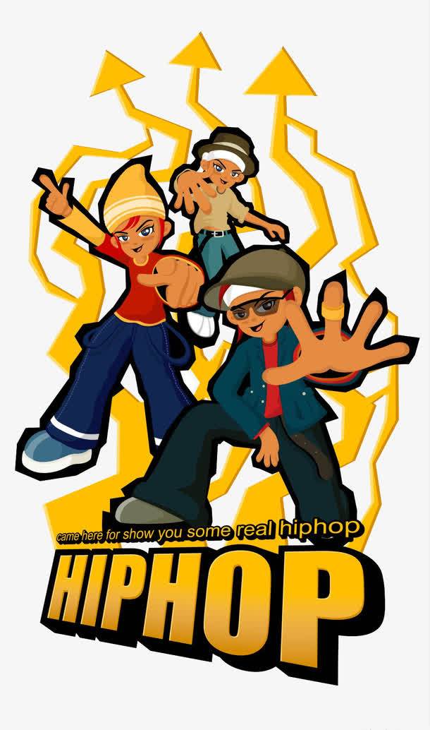 卡通手绘潮流街舞少年素材免费下载_觅元素