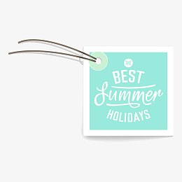 时尚蓝色夏日标签标贴设计