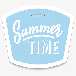 时尚蓝色夏日标签标贴设计