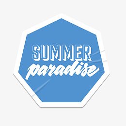 时尚蓝色夏日标签标贴设计