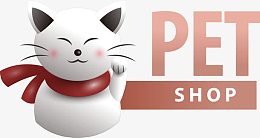 矢量可爱猫咪宠物店店标