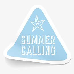 时尚蓝色夏日标签标贴设计