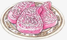 卡通手绘彩色潮州饭桃
