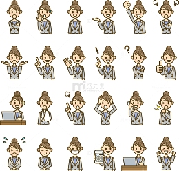卡通商务女士矢量