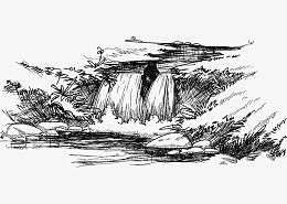 手绘山水