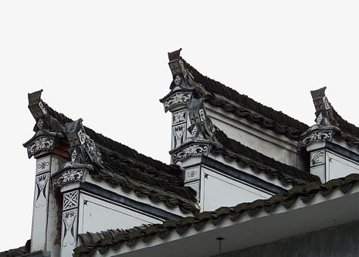 徽派建筑马头墙免抠素材免费下载