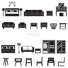 矢量家具图标集合