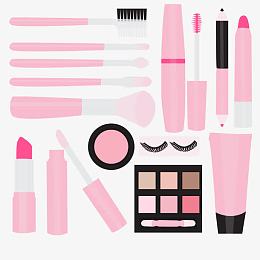 女性化妆工具矢量素材