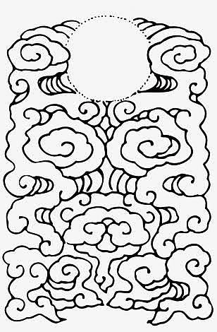 png中式复古线条云古典花纹装饰矢量标题框aipng古风祥云山水底纹png