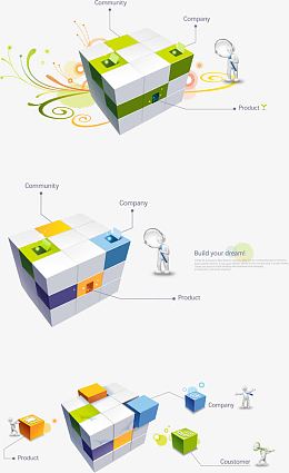 立体魔方互联网科技矢量图