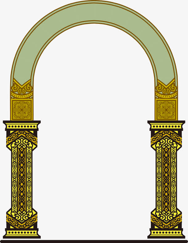 拱门花纹素材免费下载_觅元素