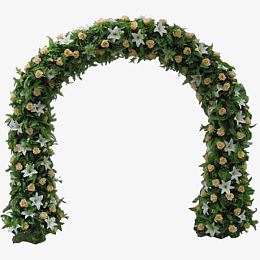 粉玫瑰鲜花拱门