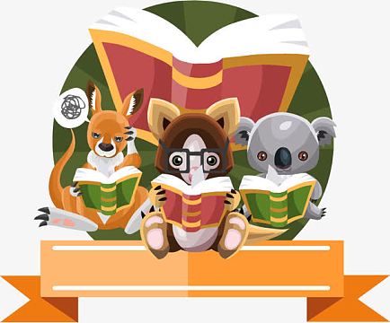 矢量读书的动物