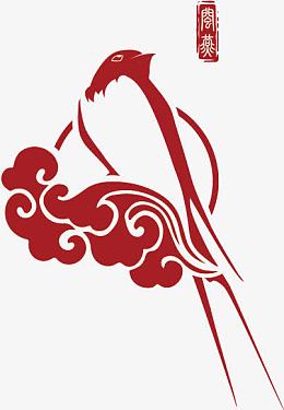 线条云燕图案