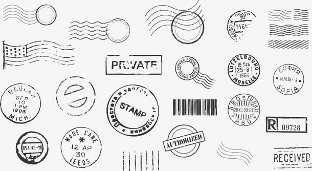 邮戳设计矢量素材