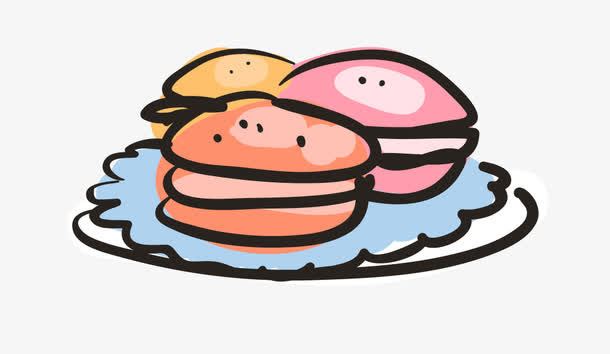 手绘矢量马卡龙素材