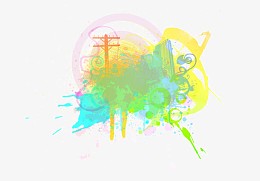 混色抽象喷溅背景元素