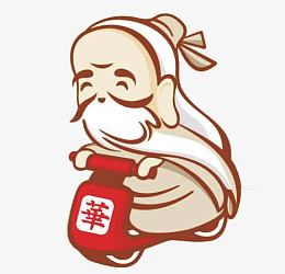 卡通华佗骑电动车