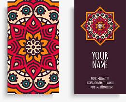 时尚民族花纹名片