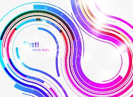 矢量炫彩曲线底纹素材