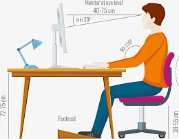 矢量正确男白领办公坐姿