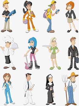 卡通职业人物矢量素材