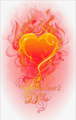 燃烧的心形火焰