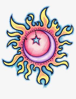 彩色的太阳免抠素材