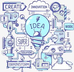 矢量科学点子灯泡