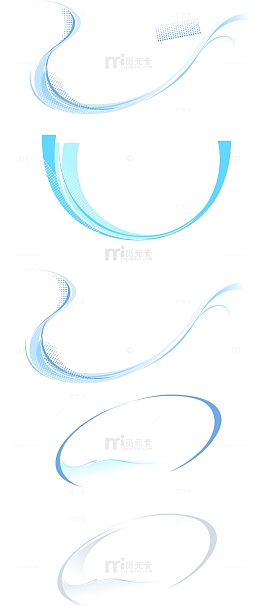 矢量蓝色弧形装饰