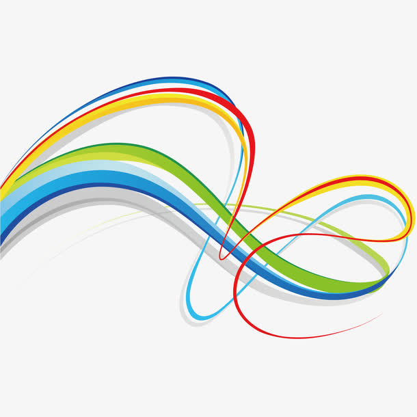矢量彩色波浪线