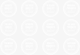 矢量白色质量的徽章插图