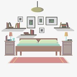 手绘卧室效果场景