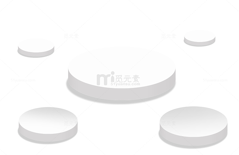 白色立体光影底座装饰素材