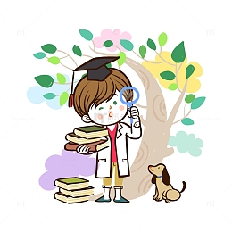 观察学习的博士男生