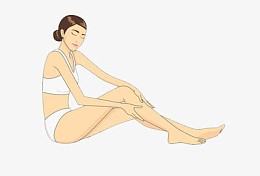 正在按摩腿的女性