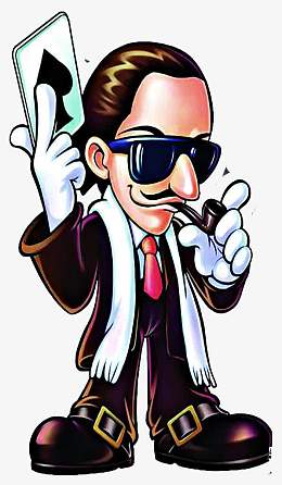 拿着扑克牌的富翁