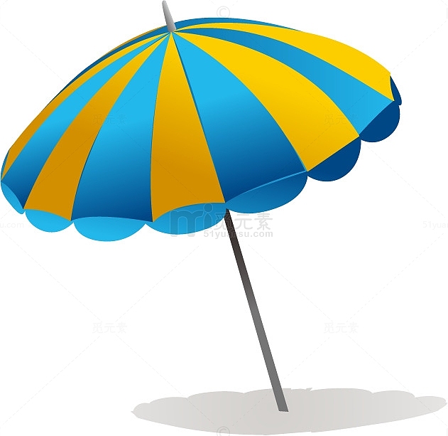 矢量海边的遮阳伞